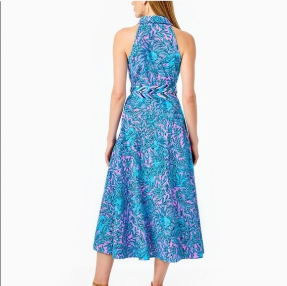 Lilly Pulitzer Chrisella Shirtdress Bermuda Blue You Grow Sz 2 - Picture 2 of 10